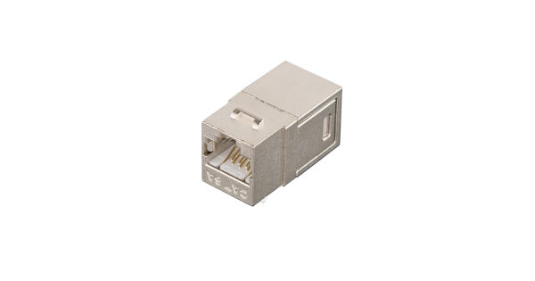 Соединитель NIKOMAX типа Keystone, Кат.6а (Класс Ea), 500МГц, RJ45-RJ45 (8P8C), полный экран, металлик - гарантия: 5 лет расширенная / 25 лет системная