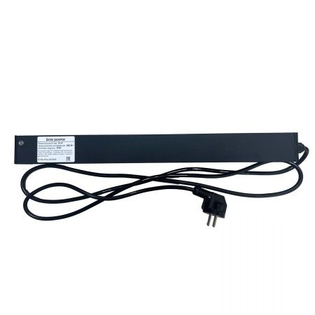 Блок розеток NTSS, 19", 1U, алюминий, 1ф16A, 3.7кВт, (8) Schuko CEE 7/7, выкл. с подсв.и крыш., 1.8м каб., вил. Schuko