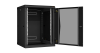Настенный разборный шкаф NIKOMAX 19", 15U, стеклянная дверь, Ш600хВ770хГ600мм, 2 пары монтажных направляющих, черный