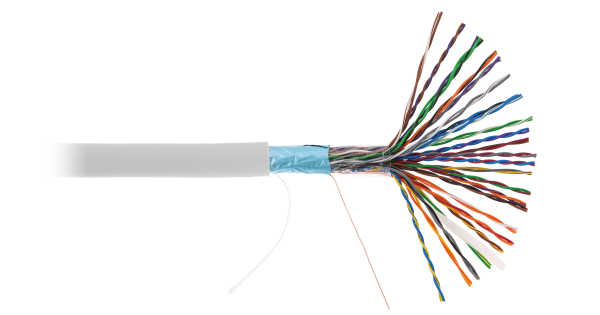 Кабель NETLAN F/UTP 25 пар, Кат.5 (Класс D), 100МГц, одножильный, BC (чистая медь), поливинилхлорид, серый, 305м - гарантия: 1 год
