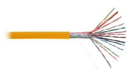 Кабель NETLAN U/UTP 16 пар, Кат.5 (Класс D), 100МГц, одножильный, BC (чистая медь), полимерный материал, LSZH, оранжевый, 305м - гарантия 1 год