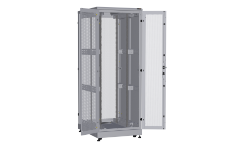 Напольный шкаф NIKOMAX серии TFA-R 19", 42U, двустворчатые перфорированные двери, металлические стенки, Ш800хВ2114хГ1000мм, в разобранном виде, серый