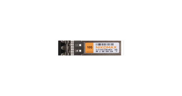 Модуль NIKOMAX SFP+, 10 Гбит/с, Duplex, 2 ОВ, MM, 2xLC, Tx:850/Rx:850 нм, DDM, 5 дБ (до 300 м), HP