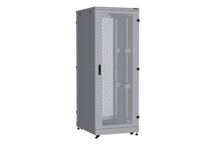 Напольный шкаф NIKOMAX серии TFA-R 19", 42U, двери перфорированные, одностворчатая и двустворчатая, металлические стенки, Ш800хВ2114хГ1000мм, в разобранном виде, серый