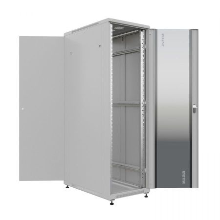 Шкаф напольный универсальный серверный NTSS R 47U 600х1000мм, 4 профиля 19, двери стекло и сплошная металл, боковые стенки съемные, регулируемые опоры