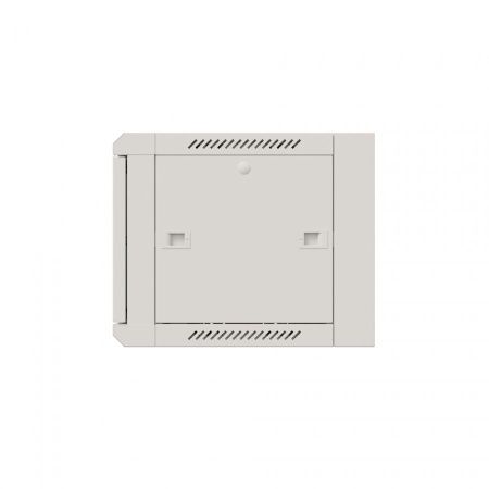 Шкаф настенный телекоммуникационный NTSS W 6U 600х450х370мм, 2 профиля 19, дверь сплошная металл, боковые стенки съемные, разобранный, серый RAL 7035