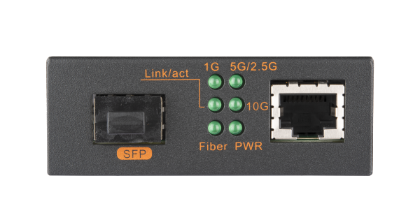 Медиаконвертер неуправляемый NIKOMAX, UTP 1000/2500/5000/10000Мбит/с, SFP+ 1/10Гбит/с, 5-12В (блок питания 5В/2А в комплекте)