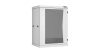 Настенный разборный шкаф NIKOMAX 19", 15U, стеклянная дверь, Ш600хВ770хГ450мм, 2 пары монтажных направляющих, серый