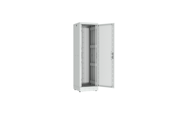 Напольный шкаф NIKOMAX серии TFR-R2 19", 42U, двери перфорированные, одностворчатая и двустворчатая, металлические стенки, Ш600хВ2010хГ600мм, в разобранном виде, серый