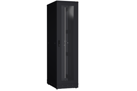 Напольный шкаф NIKOMAX серии TFR-R2 19", 47U, дверь со стеклом и металлическая, металлические стенки, Ш600хВ2232хГ1000мм, в разобранном виде, черный