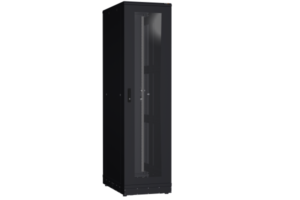 Напольный шкаф NIKOMAX серии TFR-R2 19", 47U, дверь со стеклом и металлическая, металлические стенки, Ш600хВ2232хГ1000мм, в разобранном виде, черный