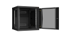 Настенный разборный шкаф NIKOMAX 19", 12U, стеклянная дверь, Ш600хВ636хГ600мм, 2 пары монтажных направляющих, черный