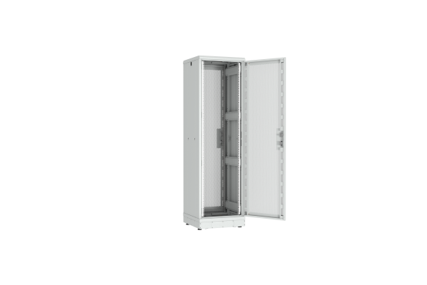 Напольный шкаф NIKOMAX серии TFR-R2 19", 42U, перфорированные двери, металлические стенки, Ш600хВ2010хГ600мм, в разобранном виде, серый