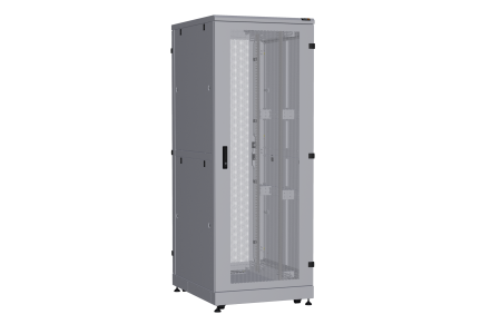 Напольный шкаф NIKOMAX серии TFA-R 19", 42U, перфорированные двери, металлические двухуровневые стенки, Ш800хВ2114хГ1000мм, в разобранном виде, серый