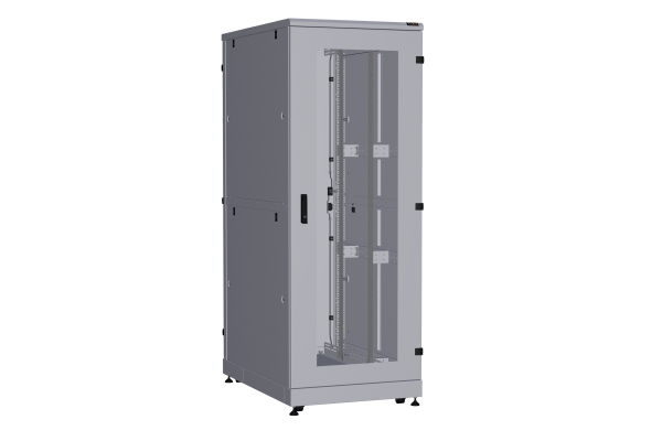 Напольный шкаф NIKOMAX серии TFA-R 19", 42U, дверь со стеклом и металлическая, металлические двухуровневые стенки, Ш800хВ2114хГ1200мм, в разобранном виде, серый