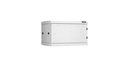 Настенный разборный шкаф NIKOMAX 19", 6U, металлическая дверь, Ш600хВ370хГ450мм, 2 пары монтажных направляющих, серый