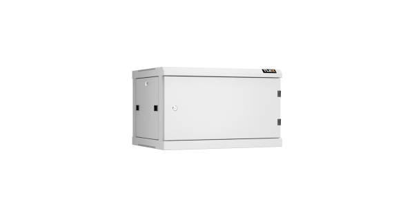 Настенный разборный шкаф NIKOMAX 19", 6U, металлическая дверь, Ш600хВ370хГ450мм, 2 пары монтажных направляющих, серый