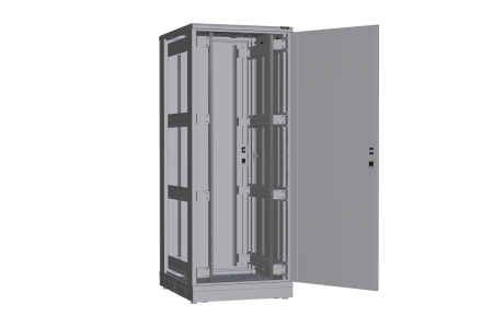 Напольный шкаф NIKOMAX серии TFR-R2 19", 42U, металлические двери, металлические стенки, Ш800хВ2010хГ1000мм, в разобранном виде, серый