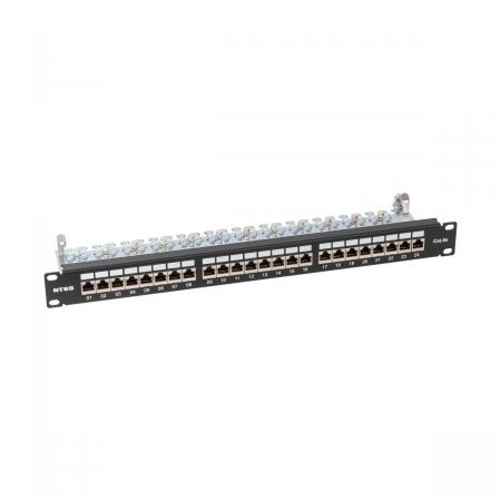 Патч-панель NTSS PREMIUM 1U 24 порта RJ45 FTP cat.5е, Krone IDC (инструмент в комплекте), с органайзером