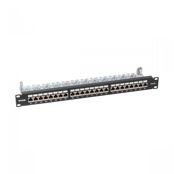 Патч-панель NTSS PREMIUM 1U 24 порта RJ45 FTP cat.5е, Krone IDC (инструмент в комплекте), с органайзером