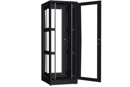 Напольный шкаф NIKOMAX серии TFR-R2 19", 47U, двери со стеклом, металлические стенки, Ш800хВ2232хГ1000мм, в разобранном виде, черный