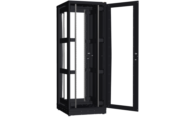 Напольный шкаф NIKOMAX серии TFR-R2 19", 47U, двери со стеклом, металлические стенки, Ш800хВ2232хГ1000мм, в разобранном виде, черный