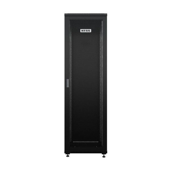 Шкаф напольный универсальный серверный NTSS R 47U 600х600мм, 4 профиля 19, двери перфорированная и сплошная металл, боковые стенки съемные, регулируем