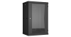 Настенный разборный шкаф NIKOMAX 19", 18U, стеклянная дверь, Ш600хВ904хГ450мм, 2 пары монтажных направляющих, черный