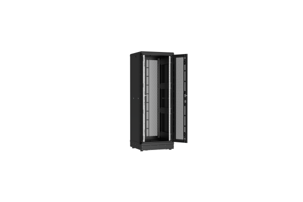 Напольный шкаф NIKOMAX серии TFR-R2 19", 33U,  двустворчатые перфорированные двери, металлические стенки, Ш600хВ1702хГ600мм, в разобранном виде, черный