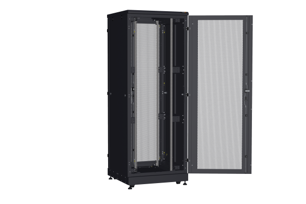 Напольный шкаф NIKOMAX серии TFA-R 19", 42U, двери перфорированные, одностворчатая и двустворчатая, металлические стенки, Ш800хВ2114хГ800мм, в разобранном виде, черный