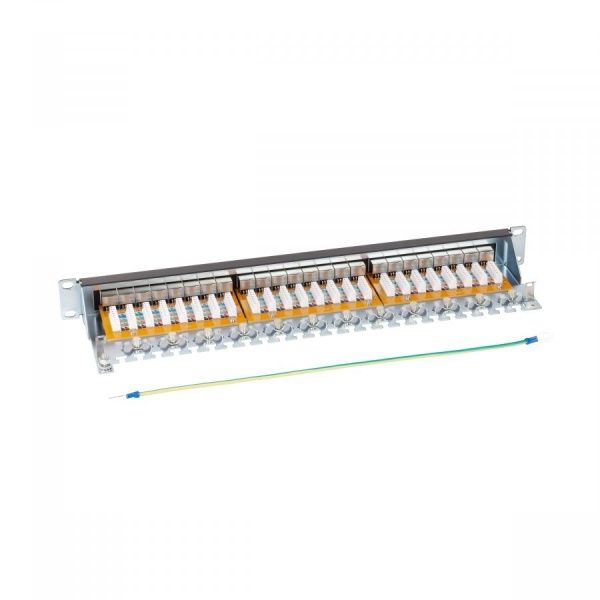 Патч-панель NTSS PREMIUM 1U 24 порта RJ45 FTP cat.5е, Krone IDC (инструмент в комплекте), с органайзером