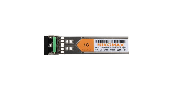 Модуль NIKOMAX SFP, 1.25 Гбит/с, Duplex, 2 ОВ, SM, 2xLC, Tx:1550/Rx:1550 нм, DDM, 24 дБ (до 80 км), -40 +85 °С