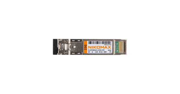 Модуль NIKOMAX SFP28, 25 Гбит/с, WDM, 1 ОВ, SM, 1xLC, Tx:1330/Rx:1270 нм, DDM, 6.3 дБ (до 20 км)