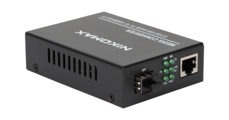 Медиаконвертер неуправляемый NIKOMAX, UTP 10/100/1000 Мбит/с, SFP 1000 Мбит/с, LFP, 5В/1А
