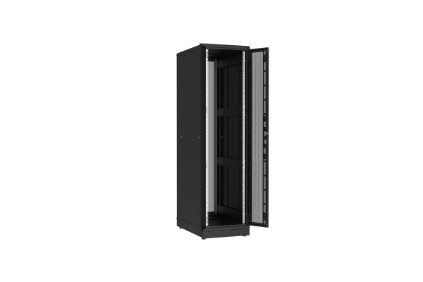 Напольный шкаф NIKOMAX серии TFR-R2 19", 47U, двустворчатые перфорированные двери, металлические стенки, Ш600хВ2232хГ1000мм, в разобранном виде, черный