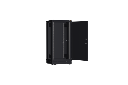 Напольный шкаф NIKOMAX серии TFR-R2 19", 24U, металлические двери, металлические стенки, Ш600хВ1280хГ600мм, в разобранном виде, черный