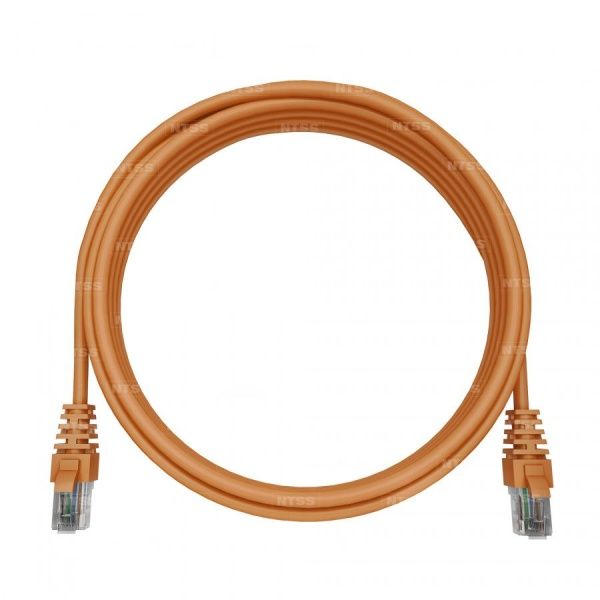 Патч-корд NTSS 2хRJ45/8P8C, T568B UTP 5e кат. литой 0.3 метра, LSZH, оранжевый