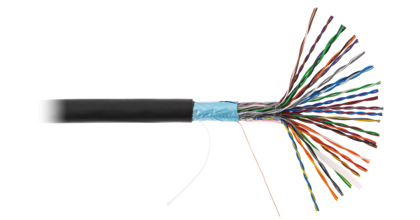 Кабель NETLAN F/UTP 25 пар, Кат.5 (Класс D), 100МГц, одножильный, BC (чистая медь), полиэтилен, внешний, до -40C, черный, 305м - гарантия 1 год