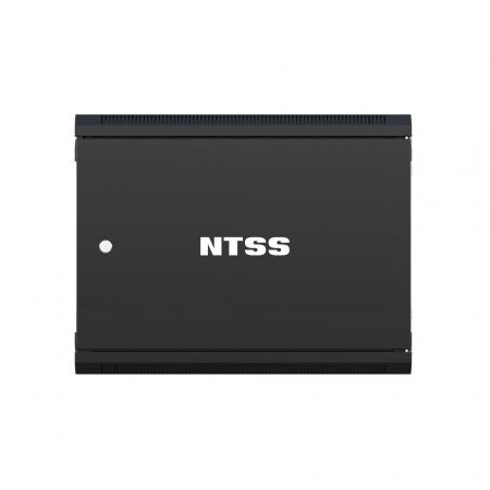 Шкаф настенный телекоммуникационный NTSS W 12U 600х600х635мм, 2 профиля 19, дверь сплошная металл, боковые стенки съемные, разобранный, черный RAL 900