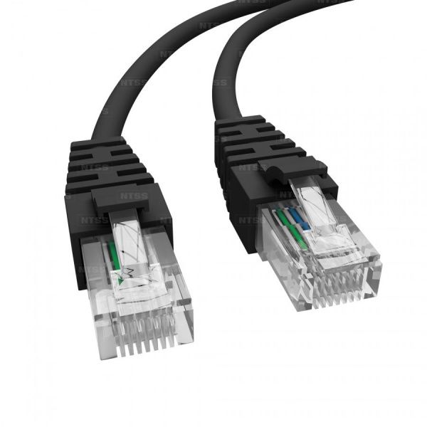 Патч-корд NTSS 2хRJ45/8P8C, T568B UTP 5e кат. литой 3 метра, LSZH, черный