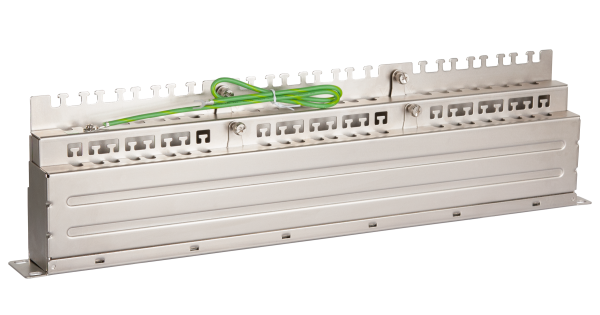 Коммутационная панель NIKOMAX 19", 1U, 48 портов, Кат.6, RJ45/8P8C, 110/KRONE, T568A/B, полный экран, с органайзером, металлик, гарантия: 5 лет расширенная / 25 лет системная