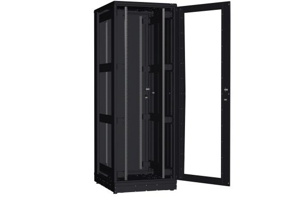 Напольный шкаф NIKOMAX серии TFR-R2 19", 47U, дверь со стеклом и металлическая, металлические стенки, Ш800хВ2232хГ1000мм, в разобранном виде, черный