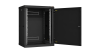 Настенный разборный шкаф NIKOMAX 19", 15U, металлическая дверь, Ш600хВ770хГ450мм, 2 пары монтажных направляющих, черный