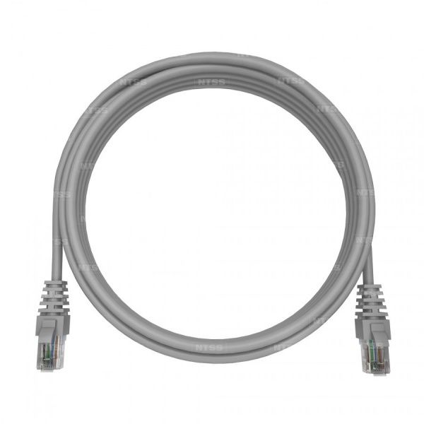 Патч-корд NTSS 2хRJ45/8P8C, T568B UTP 6 кат. литой 15 метров, LSZH, серый