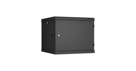 Настенный разборный шкаф NIKOMAX 19", 9U, металлическая дверь, Ш600хВ503хГ600мм, 2 пары монтажных направляющих, черный