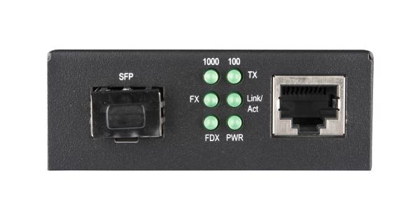 Медиаконвертер неуправляемый NIKOMAX, UTP 10/100/1000 Мбит/с, SFP 1000 Мбит/с, LFP, 5В/1А
