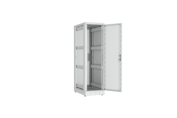 Напольный шкаф NIKOMAX серии TFR-R2 19", 42U, перфорированные двери, металлические стенки, Ш600хВ2010хГ1000мм, в разобранном виде, серый