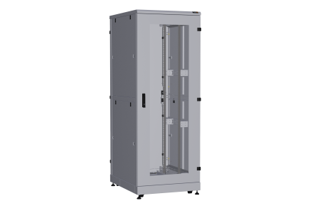 Напольный шкаф NIKOMAX серии TFA-R 19", 42U, дверь со стеклом и металлическая, металлические двухуровневые стенки, Ш800хВ2114хГ1000мм, в разобранном виде, серый