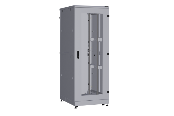 Напольный шкаф NIKOMAX серии TFA-R 19", 42U, дверь со стеклом и металлическая, металлические двухуровневые стенки, Ш800хВ2114хГ1000мм, в разобранном виде, серый