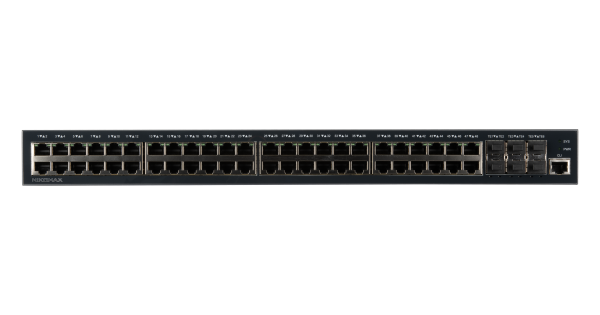 Управляемый коммутатор L3 Stack NIKOMAX 48 BASE-T 1000Mb/s портов, 6 10G SFP+, 1 Console. 1U 19", 220V